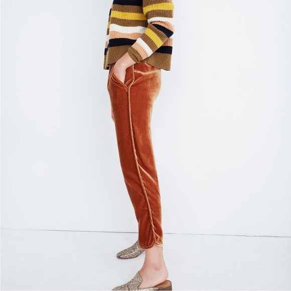 Madewell Gold Velvet Track Pants, size M - Picture 2 of 15